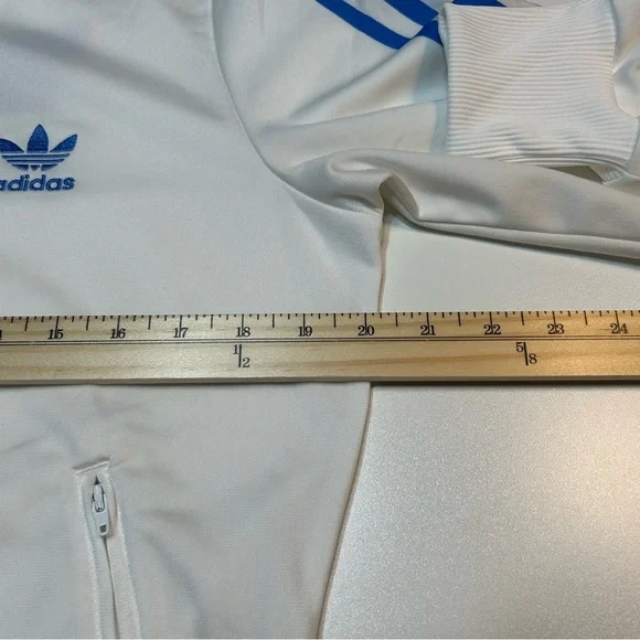 Adidas Originals Firebird Track Jacket White Blue Three Stripes Trefoil - Picture 5 of 6